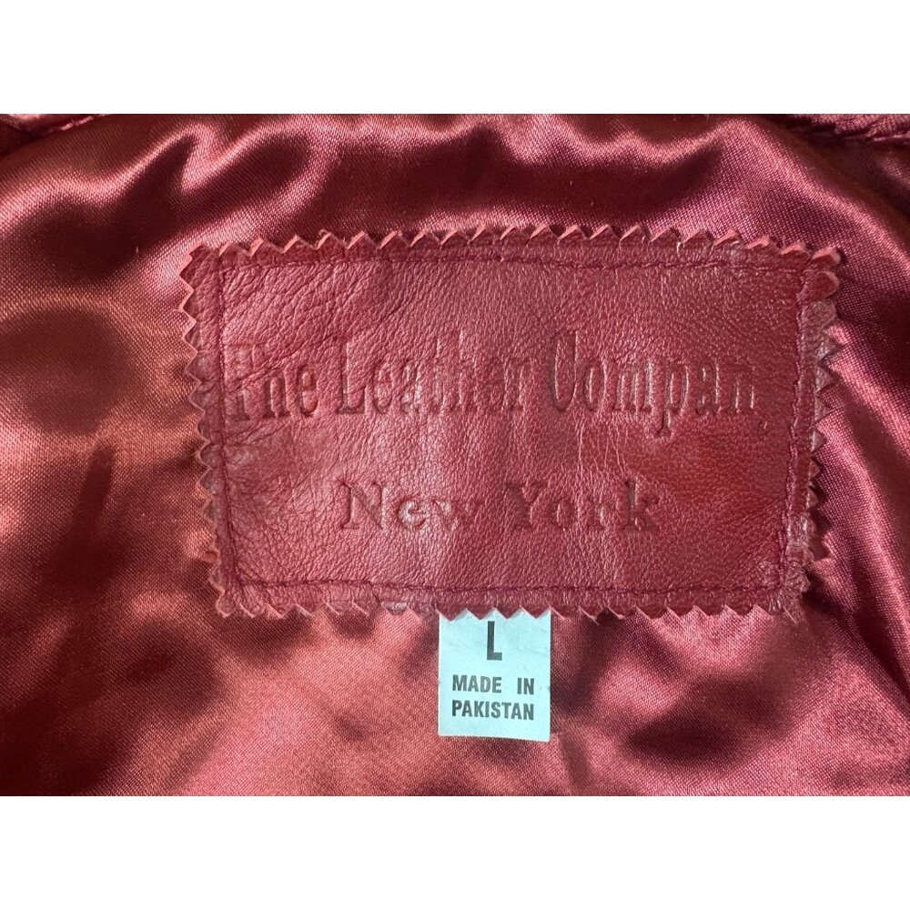 The Leather Company Leather Quilted Jacket Size L color Red NWT vintage Y2K - Picture 2 of 9